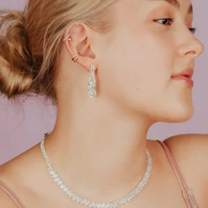 Juhlakaulakoru, ROMANCE | Grace -hopeanvärinen Cubic Zirconia kaulakoru