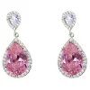Juhlakorvakorut, ROMANCE | Classic Teardrop Earrings with Pink CZ