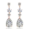 Juhlakorvakorut, ROMANCE/Classic Teardrop Earrings with CZ (Rosegold)