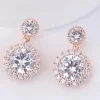Juhlakorvakorut, ROMANCE/Classic CZ Earrings in Rosegold