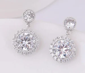Juhlakorvakorut, ROMANCE/Classic CZ Earrings in Silver