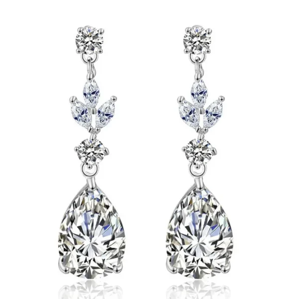 Juhlakorvakorut, ROMANCE/Classic Teardrop Earrings with CZ