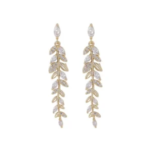 Juhlakorvakorut, ROMANCE | Elegant Leaf Earrings in Gold