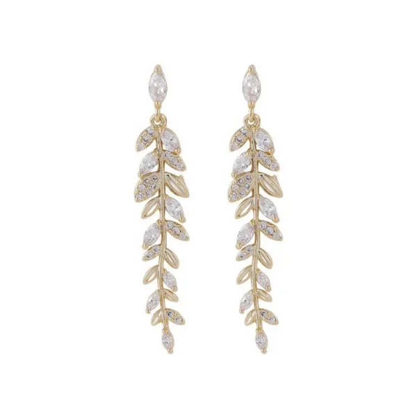 Juhlakorvakorut, ROMANCE | Elegant Leaf Earrings in Gold