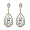 Juhlakorvakorut, ROMANCE/Gorgeous Teardrop Earrings with CZ (Gold)