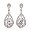 Juhlakorvakorut, ROMANCE/Gorgeous Teardrop Earrings with CZ (Rosegold)