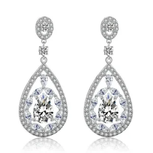 Juhlakorvakorut, ROMANCE/Gorgeous Teardrop Earrings with CZ