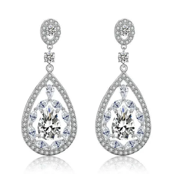 Juhlakorvakorut, ROMANCE/Gorgeous Teardrop Earrings with CZ