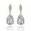 Juhlakorvakorut, ROMANCE/Graceful Teardrop Earrings with CZ (G)