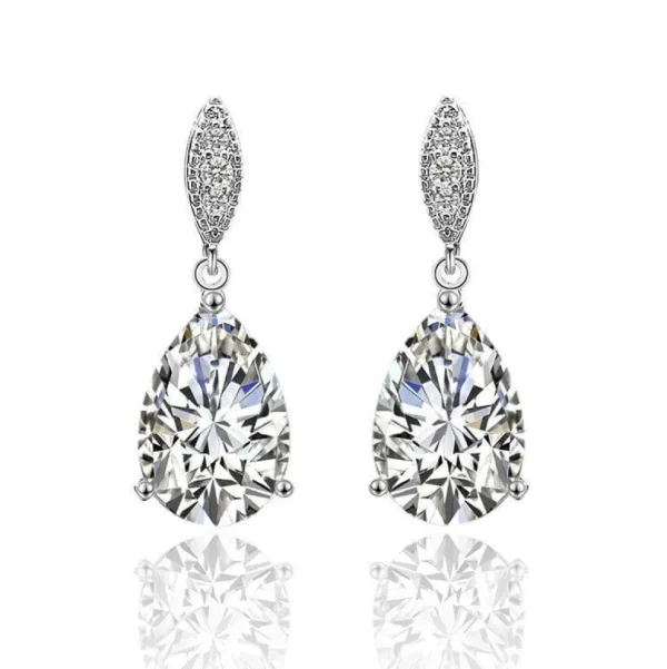 Juhlakorvakorut, ROMANCE/Graceful Teardrop Earrings with CZ