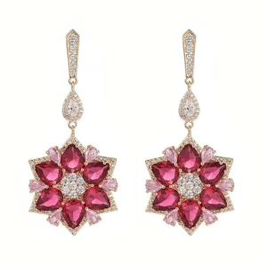 Juhlakorvakorut, ROMANCE | Large Luxurious Flower Earrings in Gold