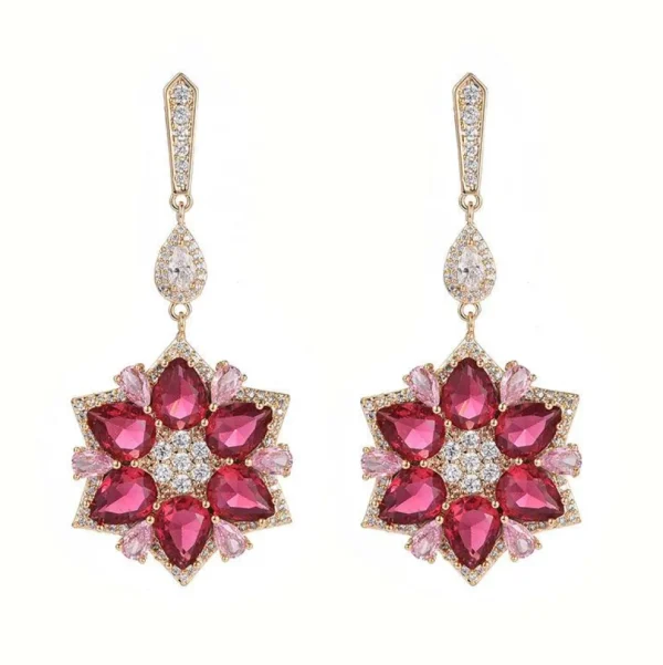 Juhlakorvakorut, ROMANCE | Large Luxurious Flower Earrings in Gold