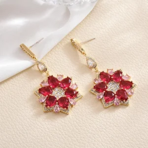 Juhlakorvakorut, ROMANCE | Large Luxurious Flower Earrings in Gold