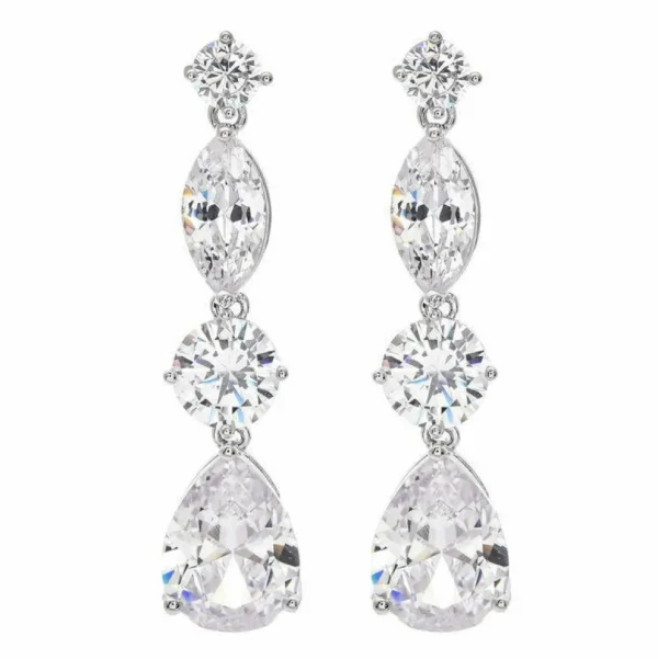 Juhlakorvakorut, ROMANCE/Luxurious Teardrop Earrings in Silver
