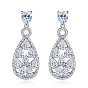 Juhlakorvakorut, ROMANCE/Luxurious Teardrop Earrings with CZ