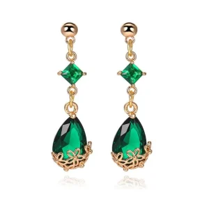 Juhlakorvakorut, ROMANCE | Romantic Teardrop Earrings in Emerald