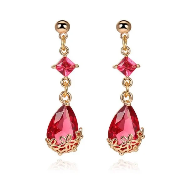 Juhlakorvakorut, ROMANCE | Romantic Teardrop Earrings in Ruby