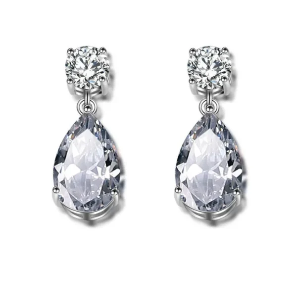Juhlakorvakorut, ROMANCE/Simple Teardrop Earrings with CZ
