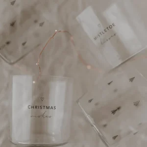 Kahden lasin setti, Mistletoe Kisses / Christmas Wishes -juomalasit