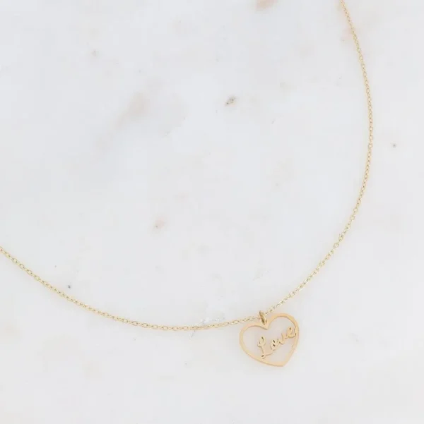 Kaulakoru, BOHM PARIS | Collier Lovette -moderni sydän tekstikaulakoru