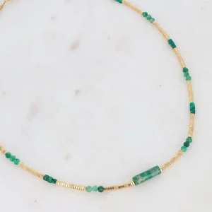 Kaulakoru, BOHM PARIS | Collier Elody -malakiitti ja vihreä akaatti