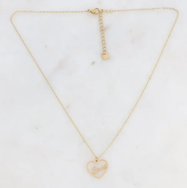 Kaulakoru, BOHM PARIS | Collier Lovette -moderni sydän tekstikaulakoru