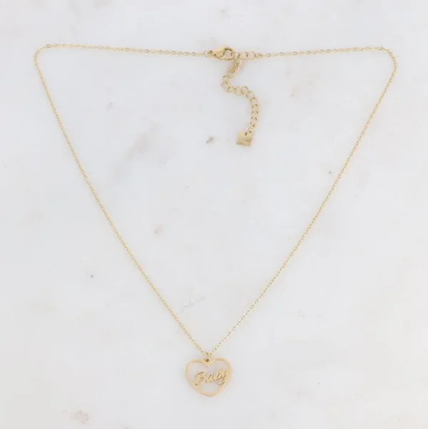 Kaulakoru, BOHM PARIS | Collier Baby -moderni sydän tekstikaulakoru
