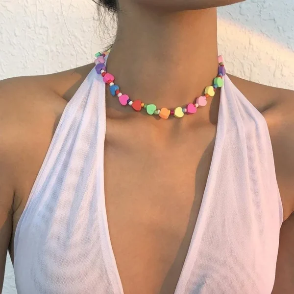 Kaulakoru, FRENCH RIVIERA | Colourful Summer Heart Necklace