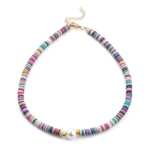 Kaulakoru, FRENCH RIVIERA | Multicolor Surf Necklace with Pearl