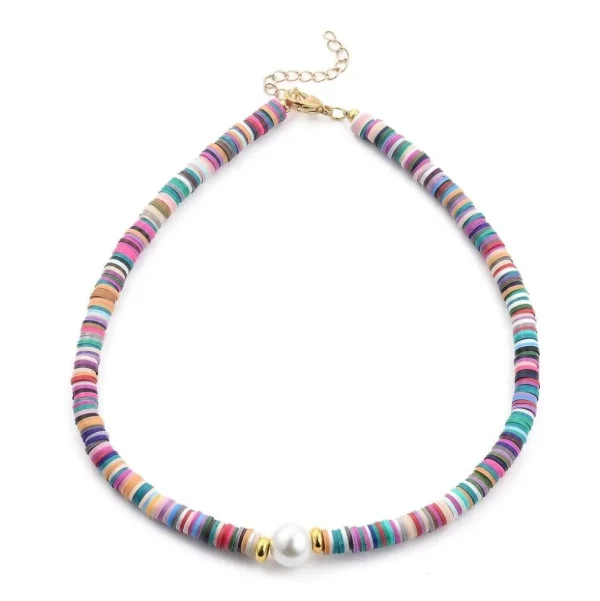 Kaulakoru, FRENCH RIVIERA | Multicolor Surf Necklace with Pearl