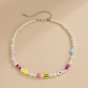 Kaulakoru, FRENCH RIVIERA | Smiley Necklace with Pearls