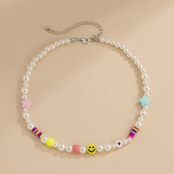 Kaulakoru, FRENCH RIVIERA | Smiley Necklace with Pearls