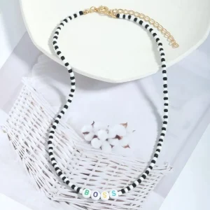 Kaulakoru, FRENCH RIVIERA | Trendy Black & White Boss Necklace