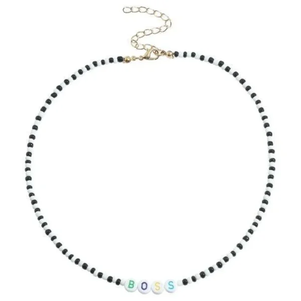 Kaulakoru, FRENCH RIVIERA | Trendy Black & White Boss Necklace