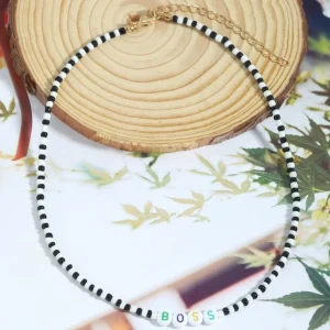 Kaulakoru, FRENCH RIVIERA | Trendy Black & White Boss Necklace