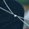 Kaulakoru, Silver Couple Necklace with Heart -rakkauskoru