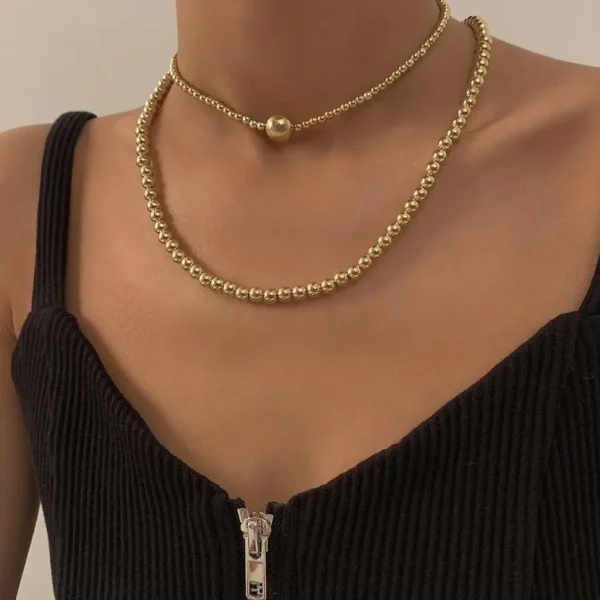 Kaulakorusetti, FRENCH RIVIERA | Gold Pearl Necklace Set