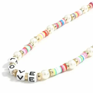 Kaulakorusetti, PAPARAZZI | Colourful Surf Necklace with Love Text