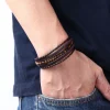 Keinonahkainen rannekoru, Brown Tiger Eye Faux Leather Bracelet