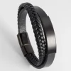 Keinonahkainen rannekoru, All Black Faux Leather Bracelet