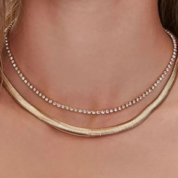 Kerroskaulakoru, FRENCH RIVIERA | Short Two Layer Necklace in Gold