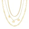 Kerroskaulakoru, FRENCH RIVIERA | Three Layer Butterfly Necklace in Gold
