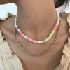 Kerroskaulakoru, FRENCH RIVIERA | Trendy Colourful Necklace with Chain