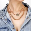 Kerroskaulakoru, FRENCH RIVIERA | Simple Two Layer Necklace in Gold