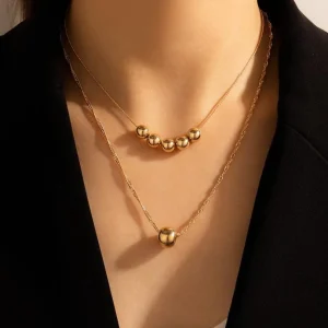 Kerroskaulakoru, FRENCH RIVIERA | Two Layer Classic Necklace in Gold