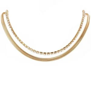 Kerroskaulakoru, FRENCH RIVIERA | Short Two Layer Necklace in Gold