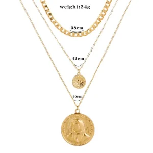 Kerroskaulakoru, FRENCH RIVIERA | Three Layer Madonna Necklace in Gold