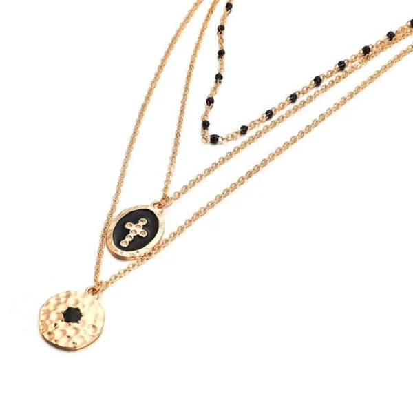 Kerroskaulakoru, FRENCH RIVIERA | Cross Layer Necklace in Gold