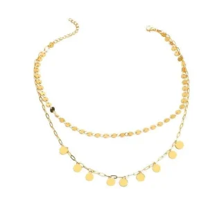Kerroskaulakoru, FRENCH RIVIERA | Two Layer Lily Necklace in Gold