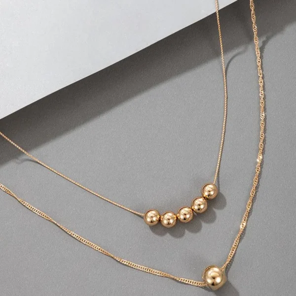 Kerroskaulakoru, FRENCH RIVIERA | Two Layer Classic Necklace in Gold